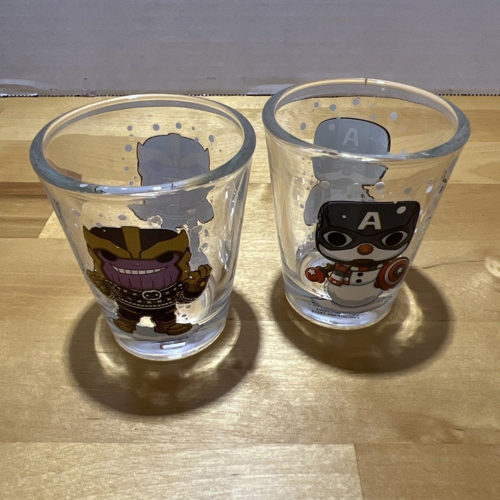 Funko Pop Marvel Thanos & Captain America Holidays Shot Glass Set - Picture 1 of 6